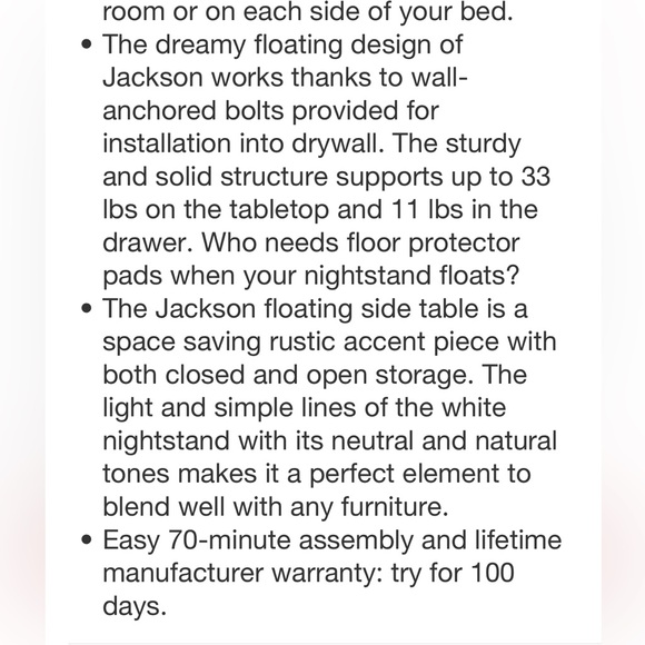 NATHAN JAMES NWT Jackson wall mount shelf side table -walnut - Picture 6 of 9